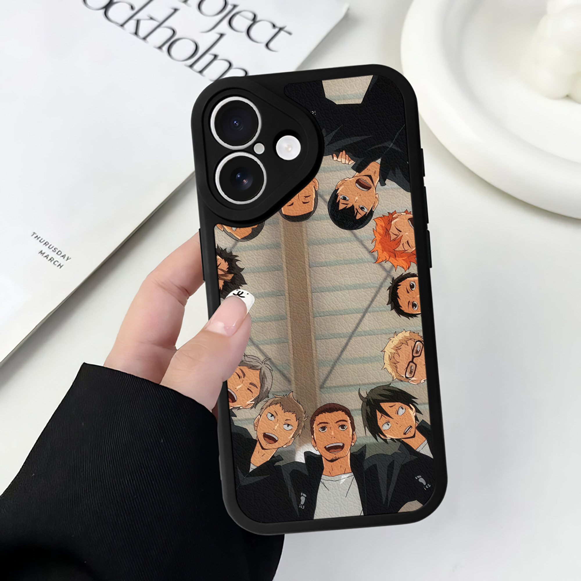 （画像用） ハイキュー!! Haikyu!! 【iPhone 16シリーズ対応】シリコンスマホケース（レザー調） 材質：シリコン